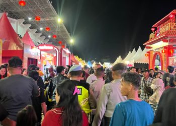 Pengamanan Ketat Mengawal Pentas Seni Budaya dan Expo UMKM Imlek 2576 di Singkawang